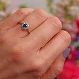 Ellibelle Jewellery Sapphire & Diamond 18ct White Gold Oval Cluster Ring (0.44ct)