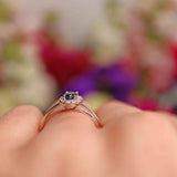 Ellibelle Jewellery Sapphire & Diamond 18ct White Gold Oval Cluster Ring (0.44ct)