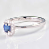 Ellibelle Jewellery Sapphire & Diamond 18ct White Gold Oval Cluster Ring (0.44ct)