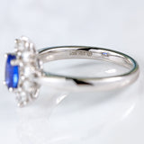 Ellibelle Jewellery Sapphire & Diamond 18ct White Gold Oval Cluster Ring (0.76cts)