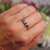 Ellibelle Jewellery Sapphire & Diamond 18ct White Gold Seven-Stone Ring