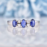 Ellibelle Jewellery Sapphire & Diamond 18ct White Gold Seven-Stone Ring