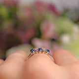 Ellibelle Jewellery Sapphire & Diamond 18ct White Gold Seven-Stone Ring
