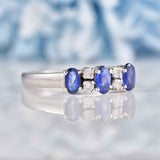 Ellibelle Jewellery Sapphire & Diamond 18ct White Gold Seven-Stone Ring
