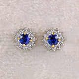 Ellibelle Jewellery Sapphire & Diamond 18ct White Gold Stud Earrings