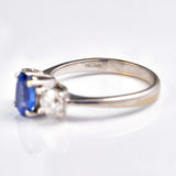 Ellibelle Jewellery Sapphire & Diamond 18ct White Gold Three-Stone Engagement Ring