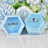 Ellibelle Jewellery Sapphire & Diamond 18ct White Gold Three-Stone Engagement Ring