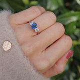 Ellibelle Jewellery Sapphire & Diamond 18ct White Gold Three-Stone Engagement Ring