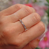 Ellibelle Jewellery Sapphire & Diamond 9ct Gold Geometric Stacking Band Ring