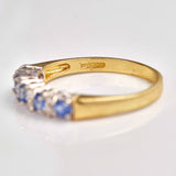 Ellibelle Jewellery Sapphire & Diamond 9ct Gold Half-Eternity Band Ring