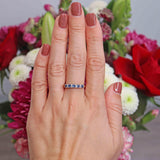 Ellibelle Jewellery Sapphire & Diamond 9ct Gold Half-Eternity Band Ring