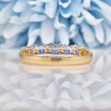 Ellibelle Jewellery Sapphire & Diamond 9ct Gold Half-Eternity Band Ring