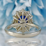 Ellibelle Jewellery Sapphire & Diamond Platinum Cluster Ring (1.62cts)