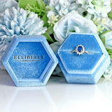 Ellibelle Jewellery Sapphire & Diamond Platinum Oval Cluster Ring (0.70cts)