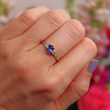 Ellibelle Jewellery Sapphire & Diamond Platinum Oval Three-Stone Engagement Ring (0.60ct)