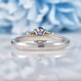 Ellibelle Jewellery Sapphire & Diamond Platinum Oval Three-Stone Engagement Ring (0.60ct)