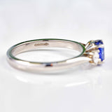 Ellibelle Jewellery Sapphire & Diamond Platinum Oval Three-Stone Engagement Ring (0.60ct)