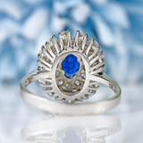 Ellibelle Jewellery Sapphire & Diamond White Gold Oval Cluster Dress Ring