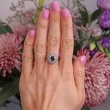 Ellibelle Jewellery Sapphire & Diamond White Gold Oval Cluster Dress Ring