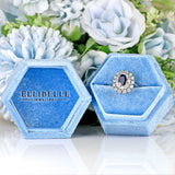 Ellibelle Jewellery Sapphire & Diamond White Gold Oval Cluster Dress Ring