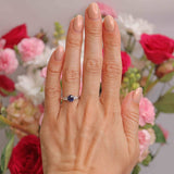 Ellibelle Jewellery Sapphire & Pear-Cut Diamond Platinum Three-Stone Engagement Ring
