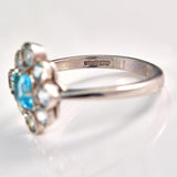 Ellibelle Jewellery Sky Blue Topaz 9ct White Gold Cluster Ring