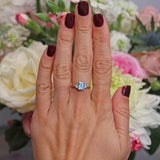 Ellibelle Jewellery Swiss Blue Topaz & Diamond 9ct Gold Seven-Stone Ring
