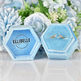 Ellibelle Jewellery Swiss Blue Topaz & Diamond 9ct Gold Seven-Stone Ring
