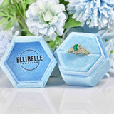 Ellibelle Jewellery Synthetic Emerald & Diamond 18ct Gold Crossover Ring
