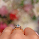 Ellibelle Jewellery Topaz & Diamond 9ct Gold Halo Ring