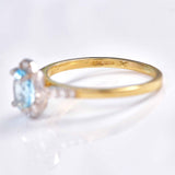 Ellibelle Jewellery Topaz & Diamond 9ct Gold Halo Ring