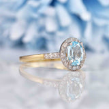 Ellibelle Jewellery Topaz & Diamond 9ct Gold Halo Ring