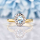 Ellibelle Jewellery Topaz & Diamond 9ct Gold Oval Cluster Ring