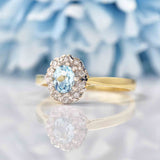 Ellibelle Jewellery Topaz & Diamond 9ct Gold Oval Cluster Ring