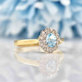 Ellibelle Jewellery Topaz & Diamond 9ct Gold Oval Cluster Ring