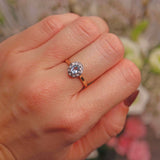 Ellibelle Jewellery Topaz & Diamond 9ct Gold Oval Cluster Ring