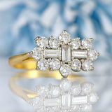 Ellibelle Jewellery Vari-Cut Diamond 18ct Gold Cluster Ring (1.22cts)