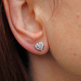 Ellibelle Jewellery Vari-Cut Diamond 18ct White Gold Heart-Shaped Stud Earrings