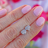 Ellibelle Jewellery Vari-Cut Diamond 18ct White Gold Heart-Shaped Stud Earrings