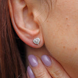 Ellibelle Jewellery Vari-Cut Diamond 18ct White Gold Heart-Shaped Stud Earrings