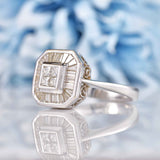 Ellibelle Jewellery Vari-Cut Diamond 18ct White Gold Square Cluster Ring (1.05ct)