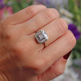 Ellibelle Jewellery Vari-Cut Diamond 18ct White Gold Square Cluster Ring (1.05ct)