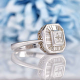 Ellibelle Jewellery Vari-Cut Diamond 18ct White Gold Square Cluster Ring (1.05ct)