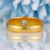Ellibelle Jewellery Victorian 18ct Gold Diamond Starburst Solitaire Gypsy Ring