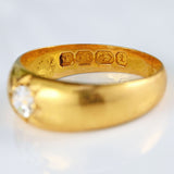 Ellibelle Jewellery Victorian 18ct Gold Diamond Starburst Solitaire Gypsy Ring