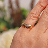Ellibelle Jewellery Victorian 18ct Gold Diamond Starburst Solitaire Gypsy Ring