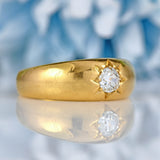 Ellibelle Jewellery Victorian 18ct Gold Diamond Starburst Solitaire Gypsy Ring
