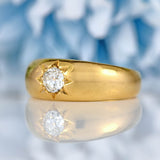 Ellibelle Jewellery Victorian 18ct Gold Diamond Starburst Solitaire Gypsy Ring