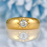 Ellibelle Jewellery Victorian 18ct Gold Diamond Starburst Solitaire Gypsy Ring