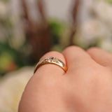 Ellibelle Jewellery Victorian 18ct Gold Diamond Starburst Solitaire Gypsy Ring